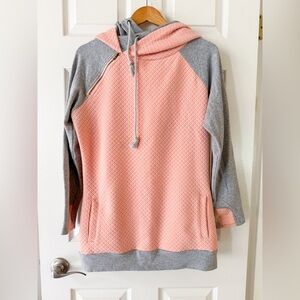 Women's Pink and Gray Hoodie